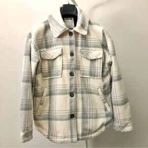 GARAG Vancity Oversized Plaid Shacket Winter Short Jacket Coat Parka, Medium